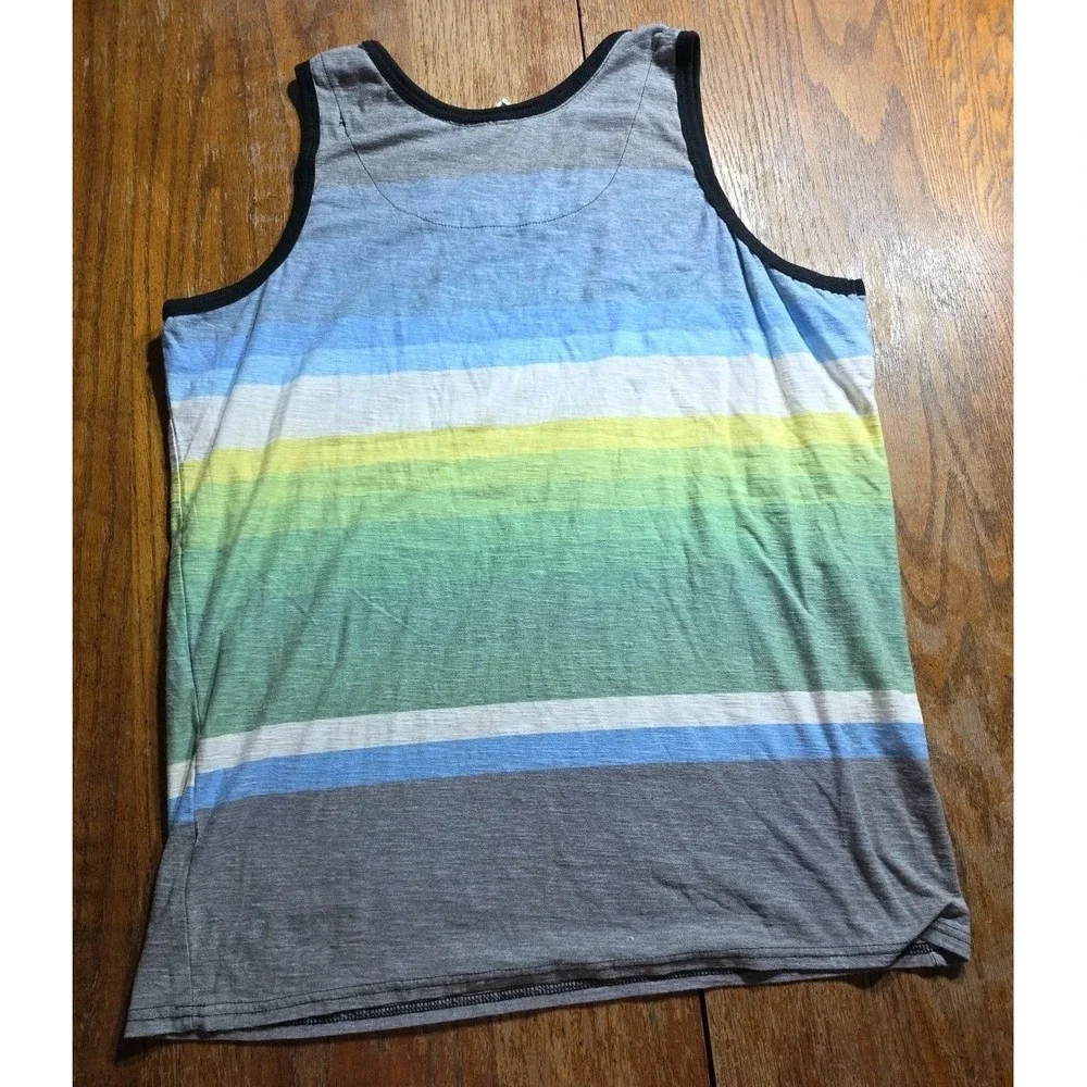Vintage Univibe Tank Top Mens XXLarge Multicolor Striped Beach Surf Skate‎ Y2K